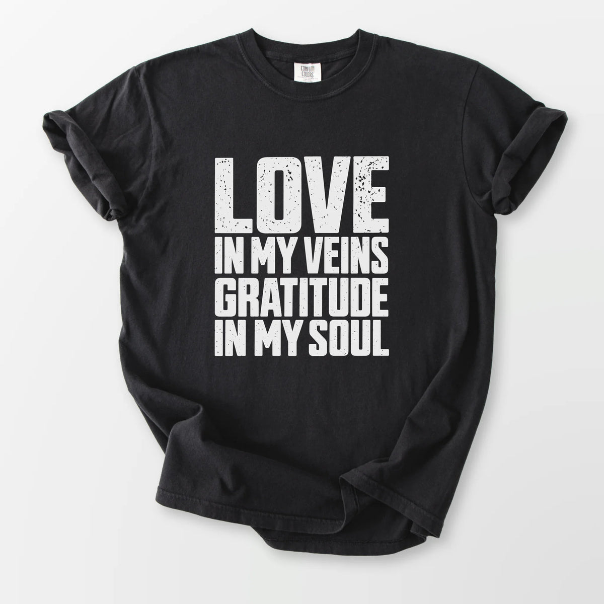 Love In My Veins Comfort Tee Black T-Shirt