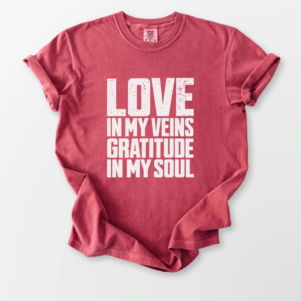 Love In My Veins Comfort Tee Crimson T-Shirt