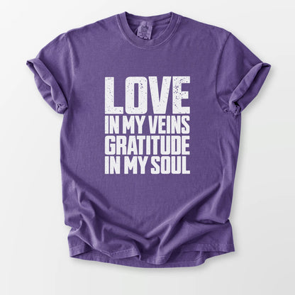 Love In My Veins Comfort Tee Grape T-Shirt