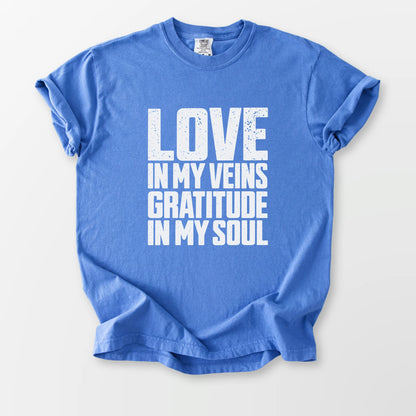 Love In My Veins Comfort Tee Mystic Blue T-Shirt