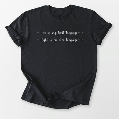 Love Light Language Tee Black T-Shirt