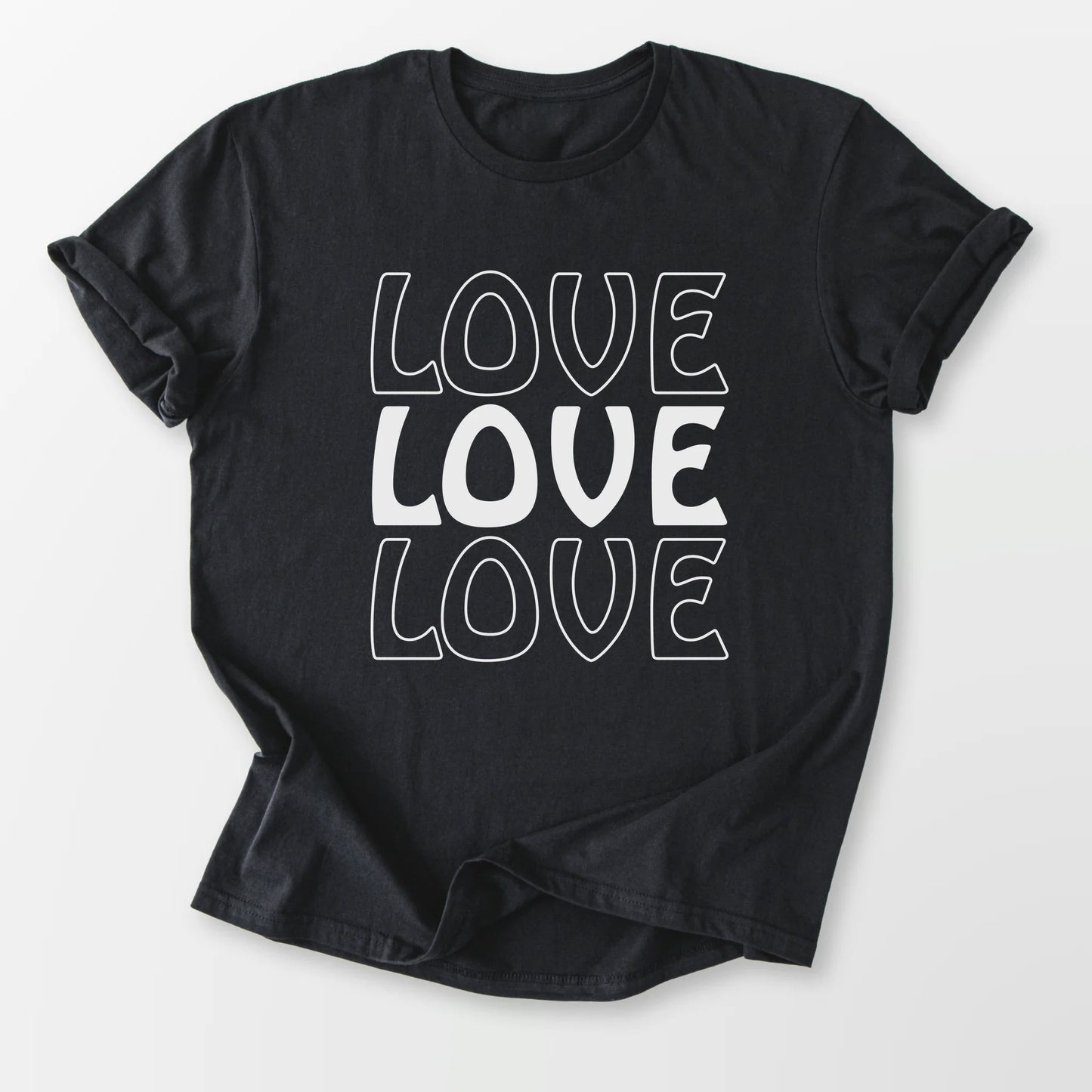 Love Love Love Tee Black T-Shirt