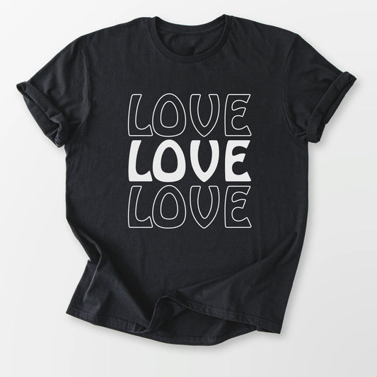 Love Love Love Tee Black T-Shirt