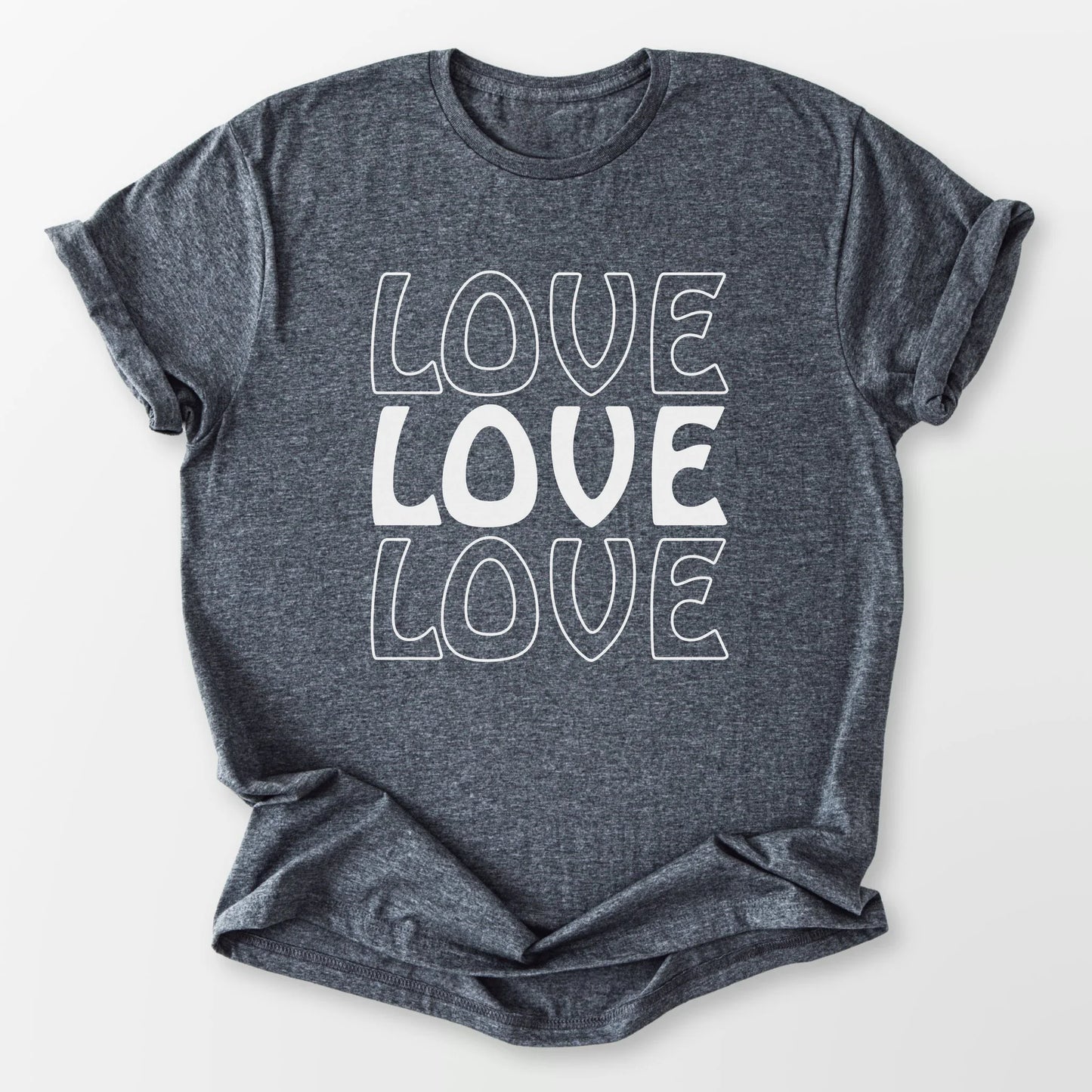 Love Love Love Tee Dark Heather Grey T-Shirt