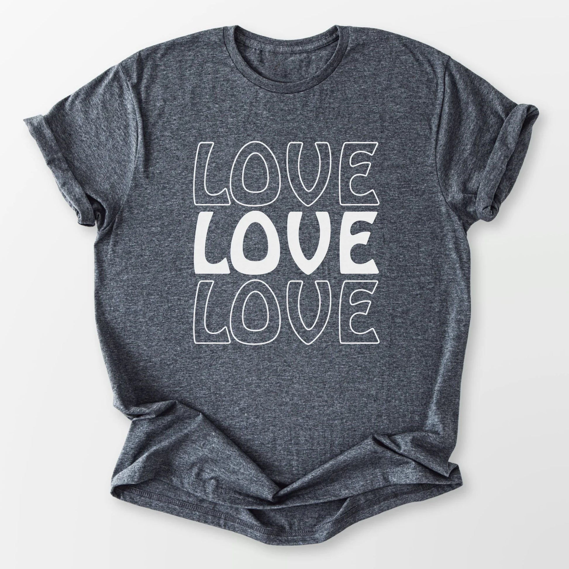 Love Love Love Tee Dark Heather Grey T-Shirt