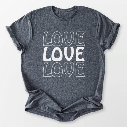Love Love Love Tee Dark Heather Grey T-Shirt