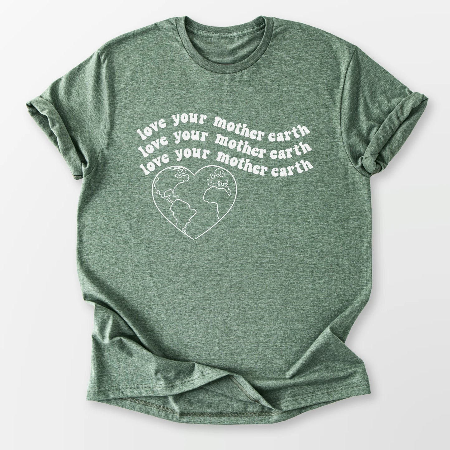 Love Your Mother Earth Tee Heather Military Green T-Shirt