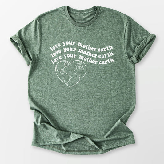 Love Your Mother Earth Tee Heather Military Green T-Shirt
