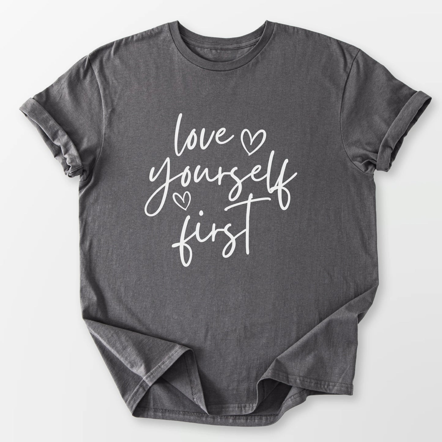 Love Yourself First Tee Charcoal T-Shirt