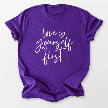Love Yourself First Tee Purple T-Shirt