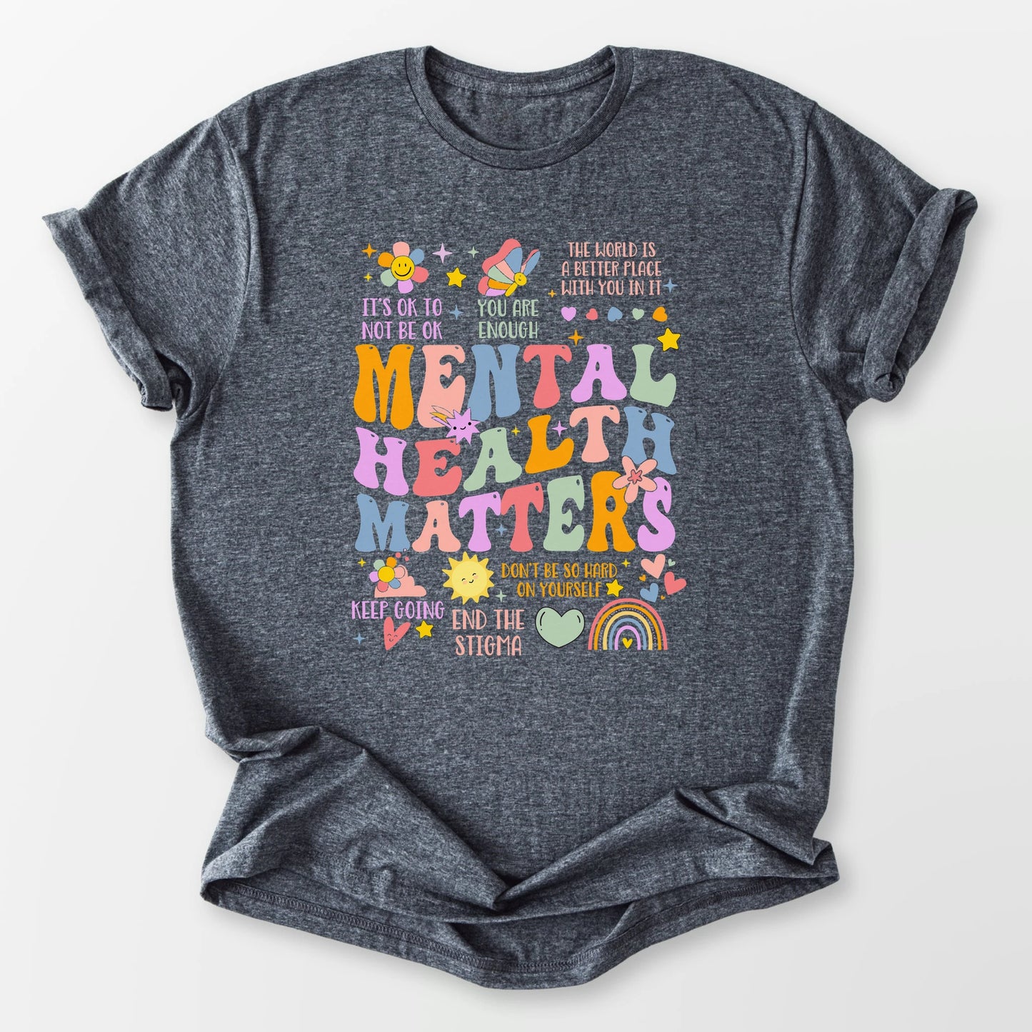 Mental Health Matters Tee Dark Heather Grey T-Shirt