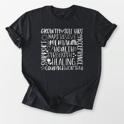 Mental Health Strength Tee Black T-Shirt