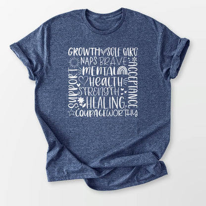 Mental Health Strength Tee Heather Navy T-Shirt