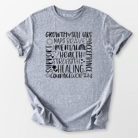 Mental Health Strength Tee Sport Grey T-Shirt