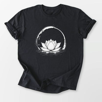 Moonlit Lotus Bloom Tee Black T-Shirt