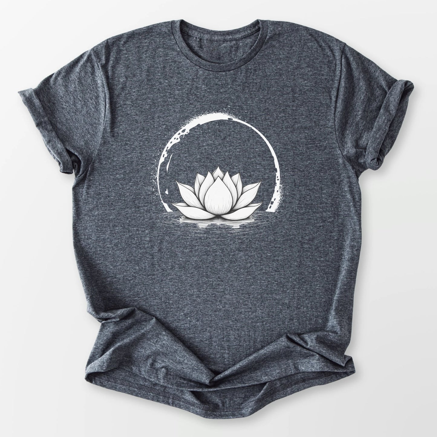 Moonlit Lotus Bloom Tee Dark Heather Grey T-Shirt