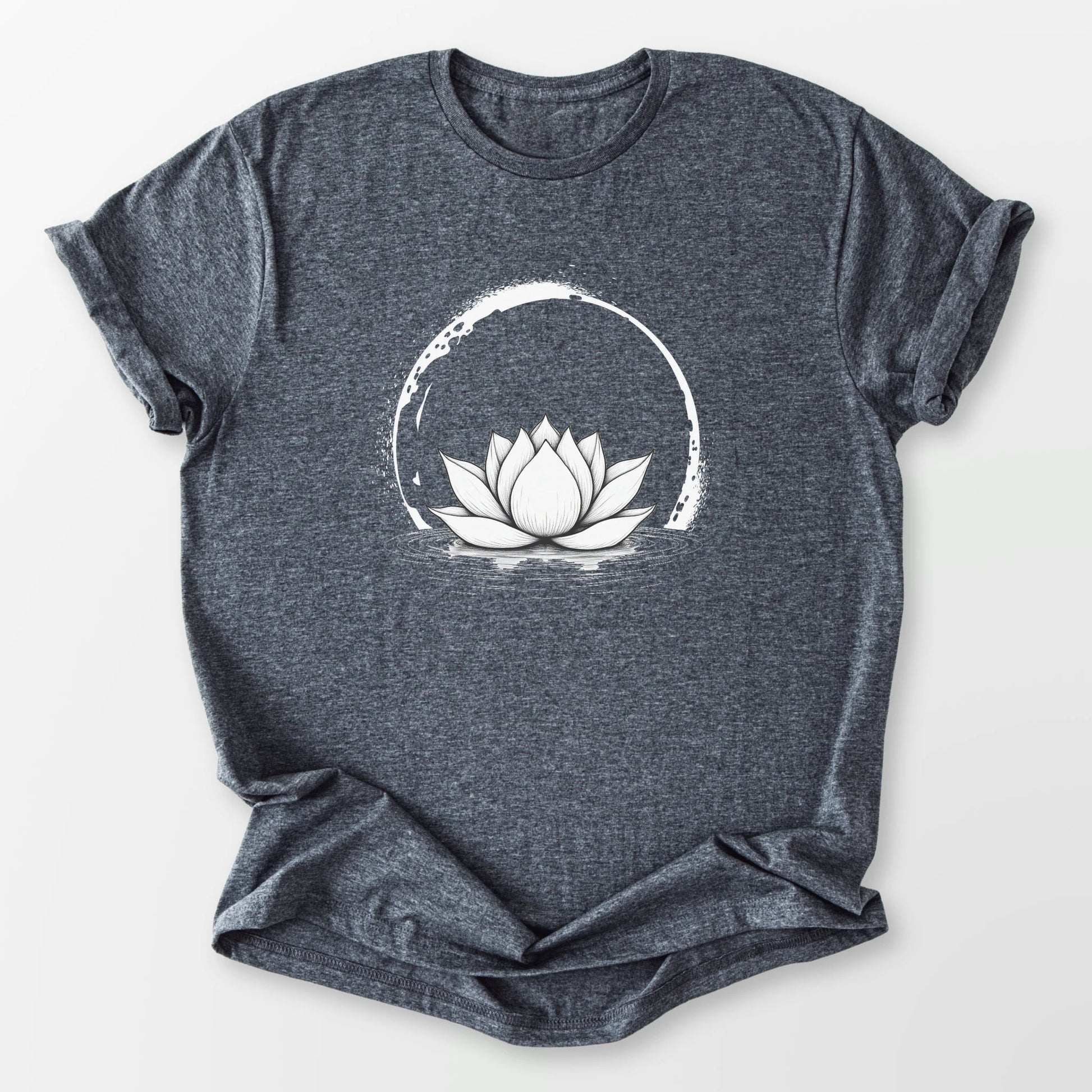 Moonlit Lotus Bloom Tee Dark Heather Grey T-Shirt