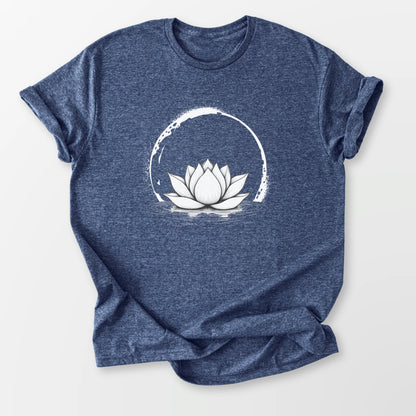 Moonlit Lotus Bloom Tee Heather Navy T-Shirt