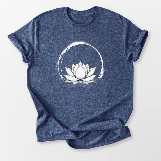 Moonlit Lotus Bloom Tee Heather Navy T-Shirt