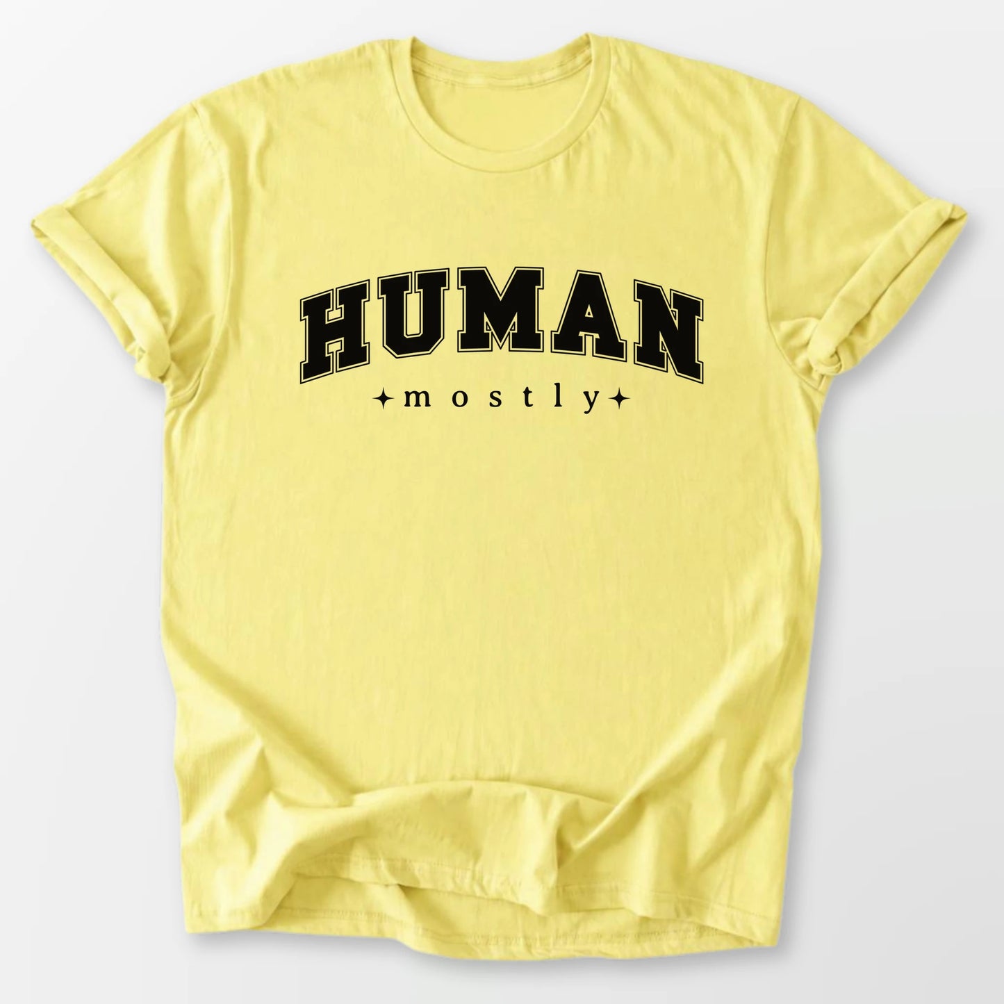 Mostly Human Tee Cornsilk T-Shirt