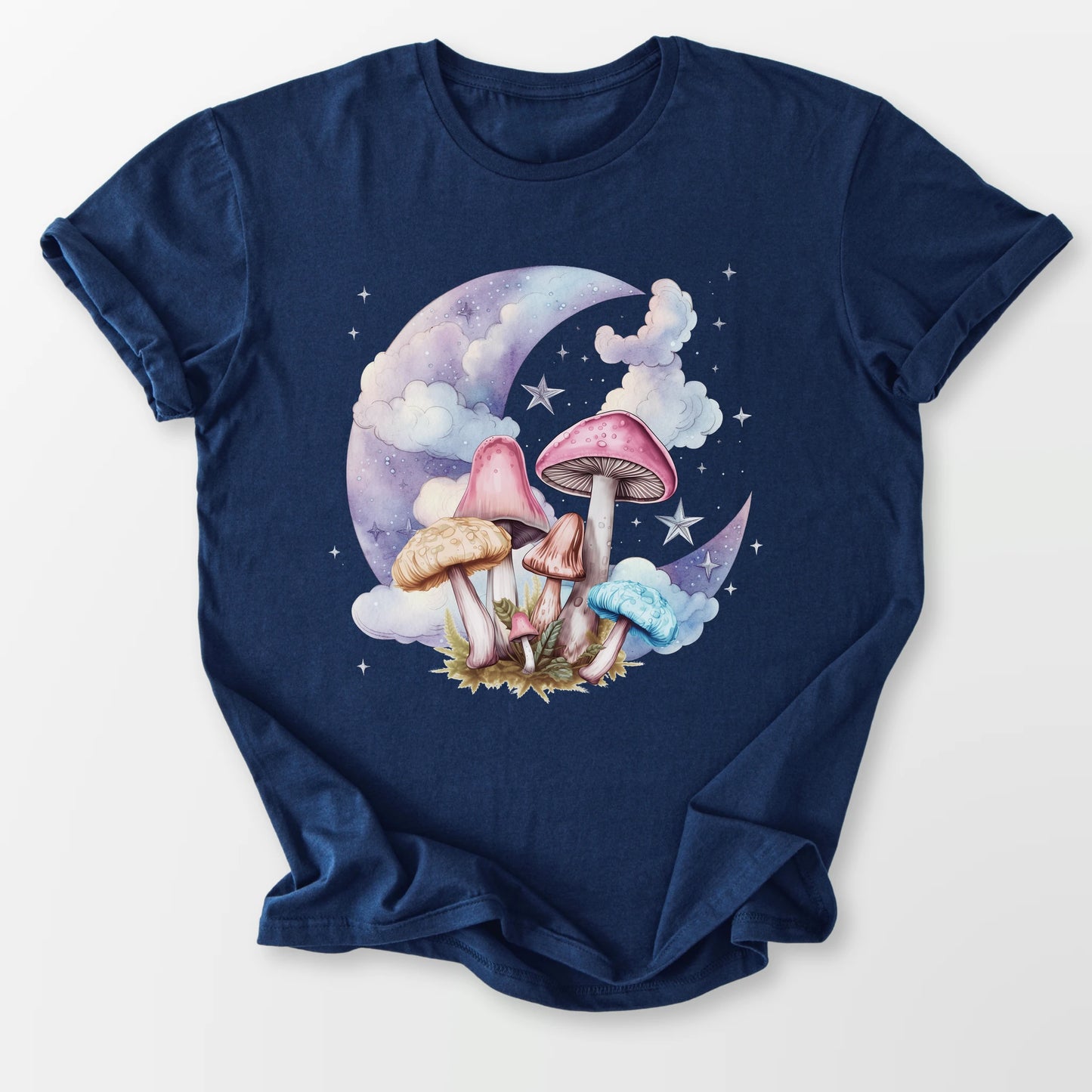 Mushrooms Moon Tee Navy T-Shirt