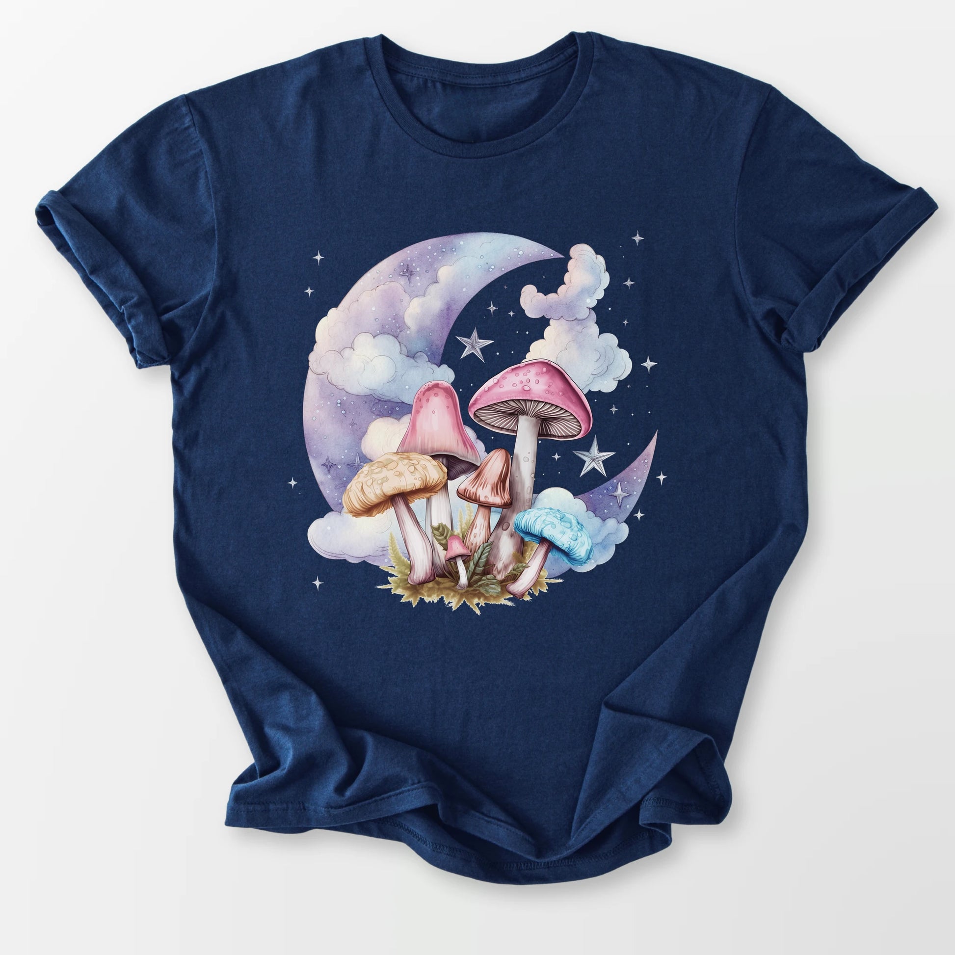 Mushrooms Moon Tee Navy T-Shirt