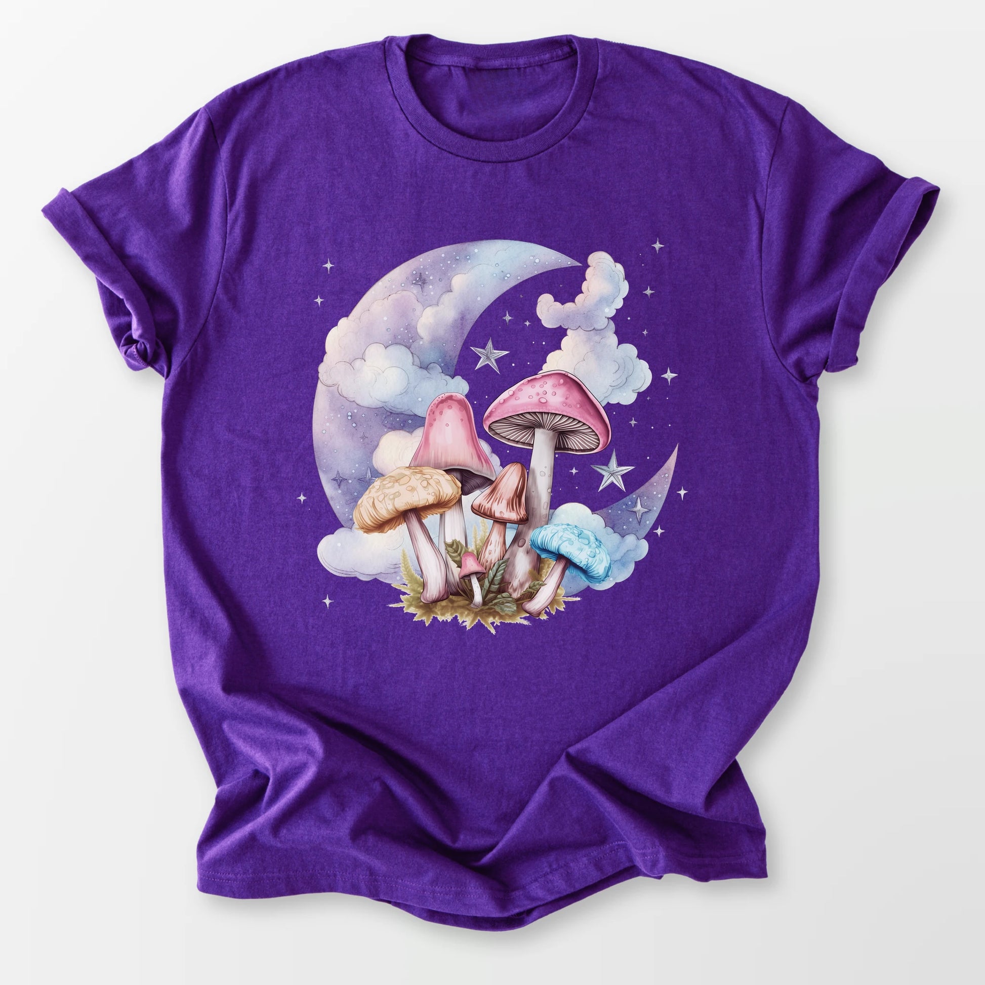 Mushrooms Moon Tee Purple T-Shirt