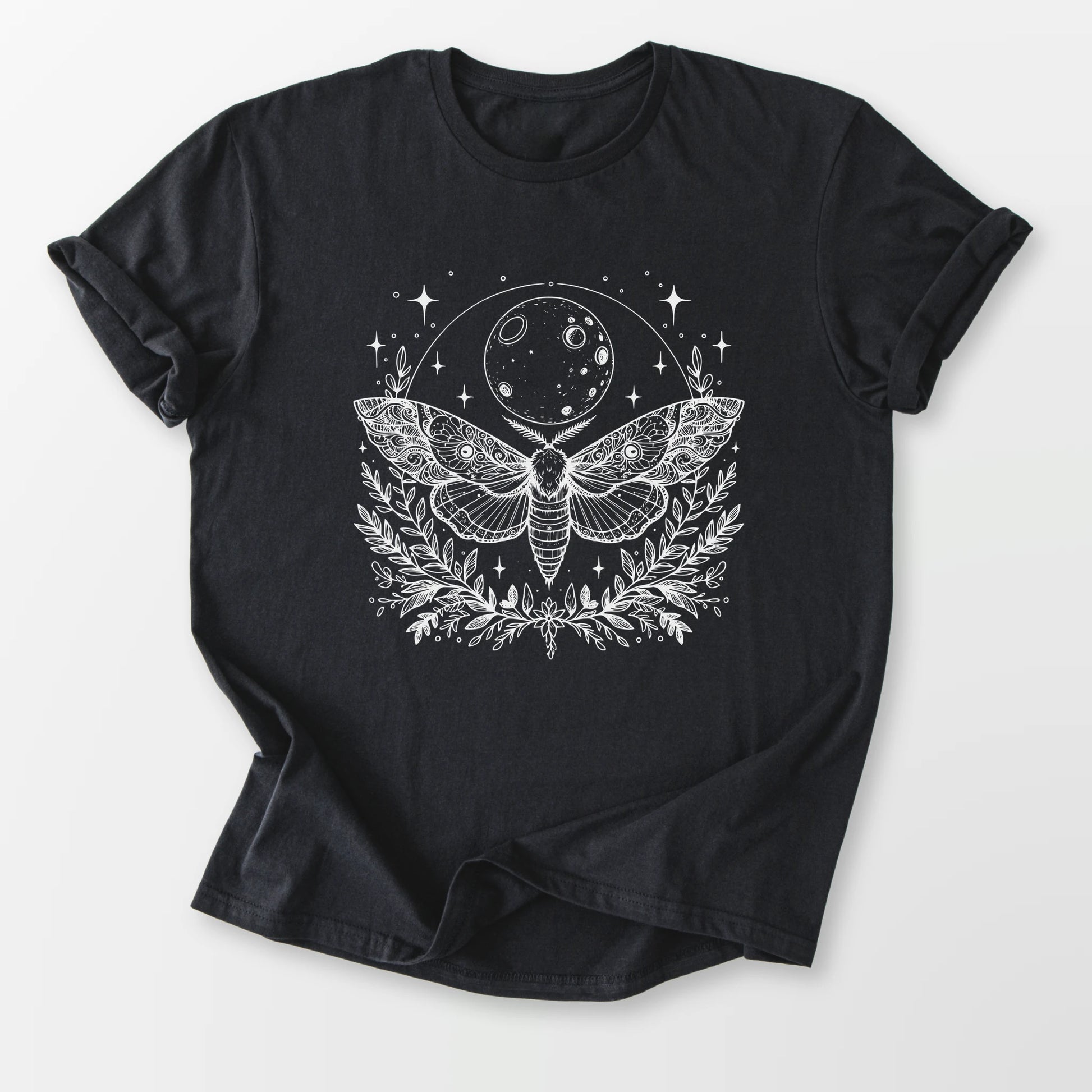 Mystic Moon Moth Tee Black T-Shirt