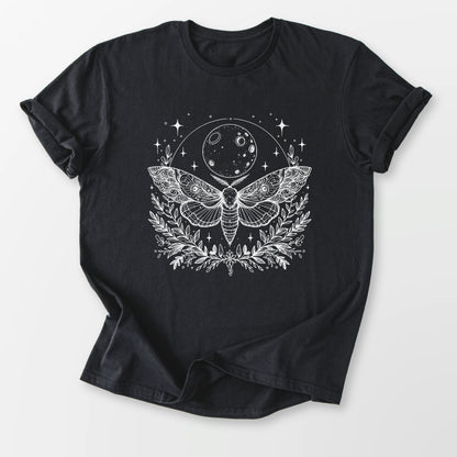 Mystic Moon Moth Tee Black T-Shirt
