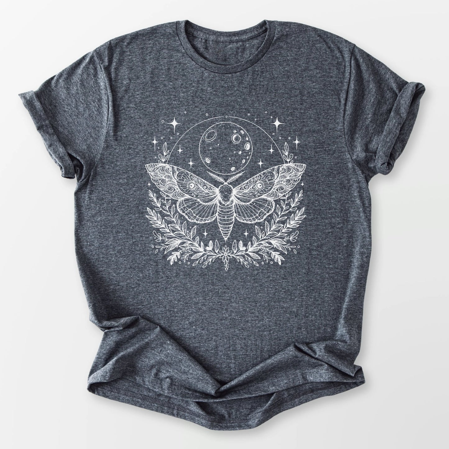 Mystic Moon Moth Tee Dark Heather Grey T-Shirt