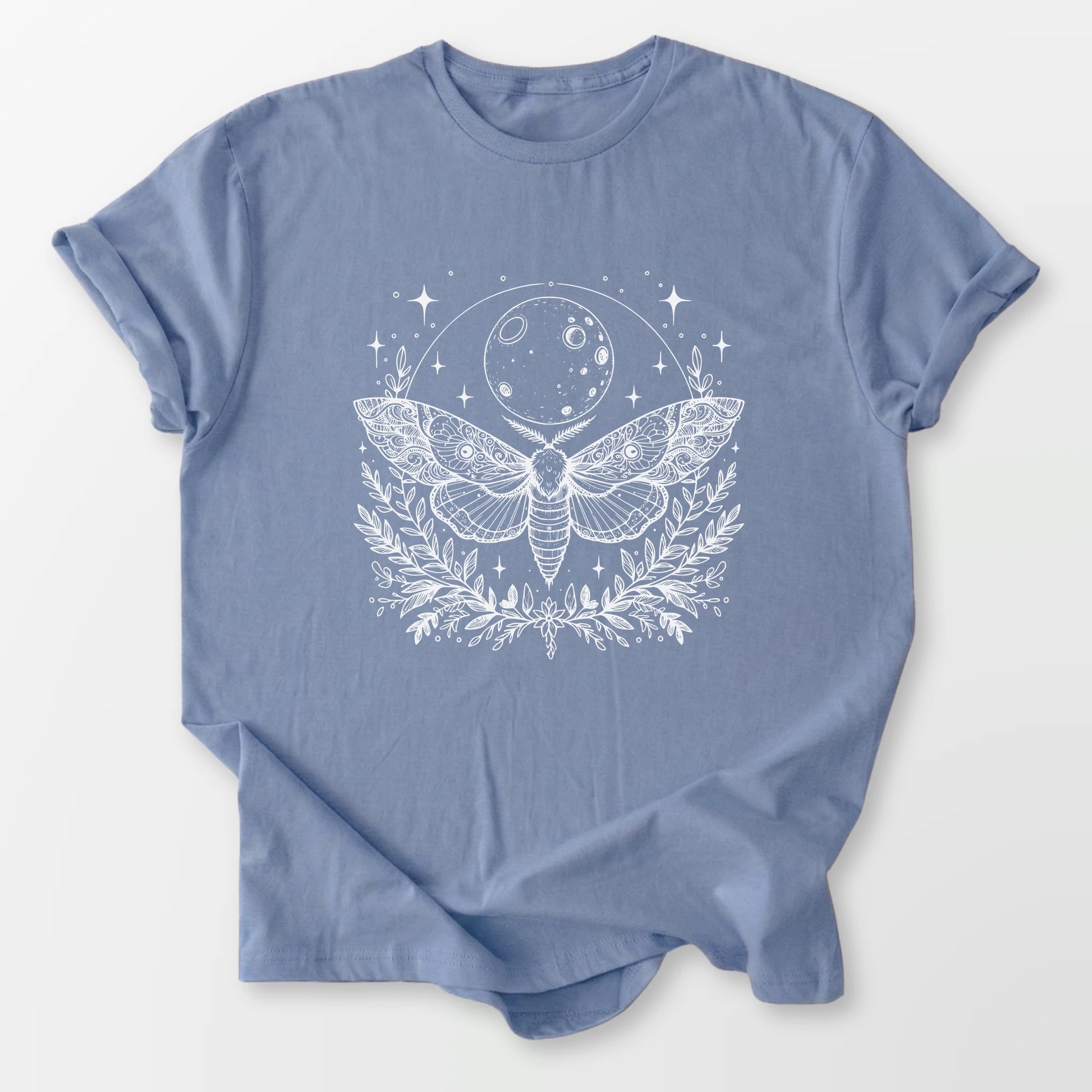 Mystic Moon Moth Tee Stone Blue T-Shirt