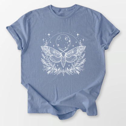 Mystic Moon Moth Tee Stone Blue T-Shirt