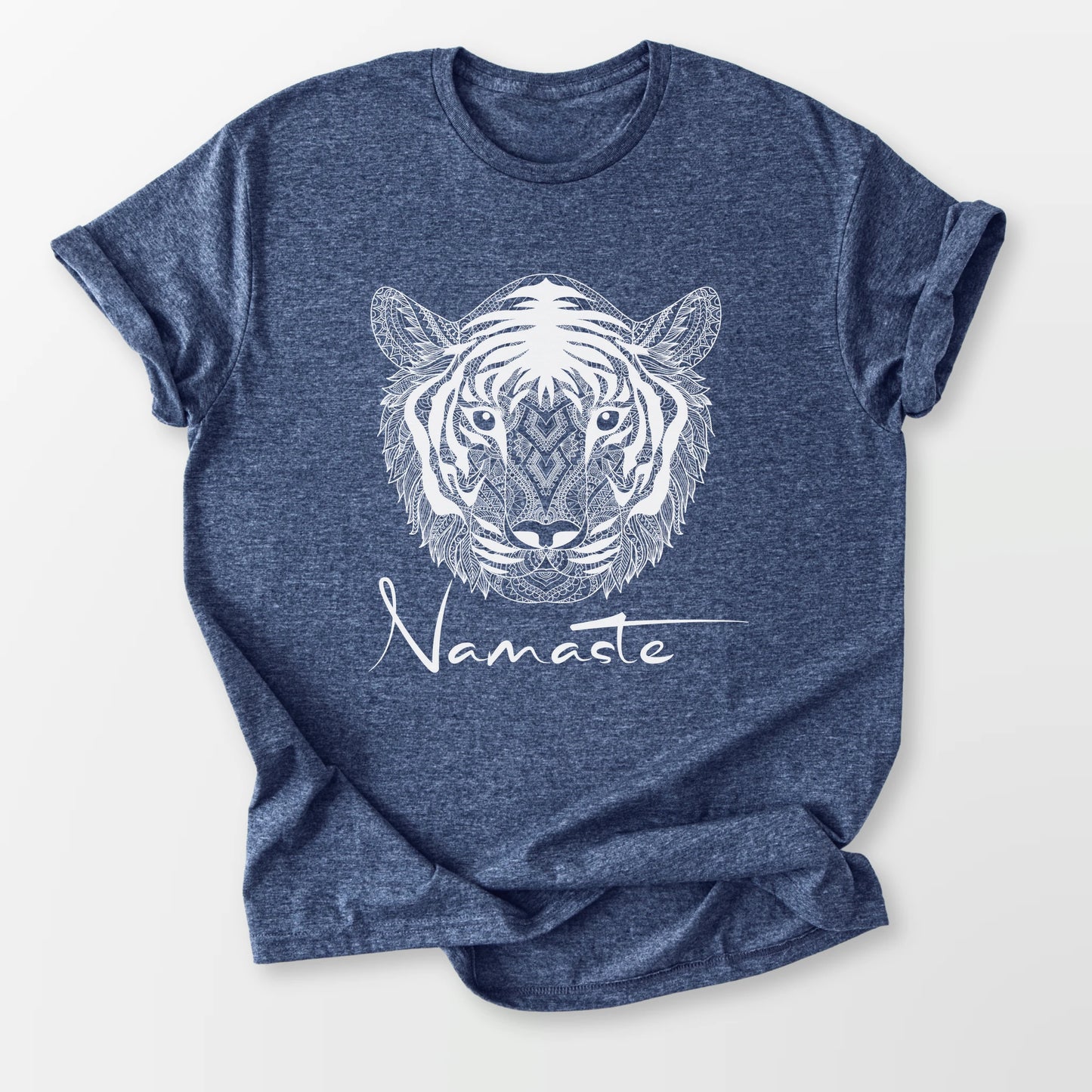 Namaste Tiger Tee Heather Navy T-Shirt