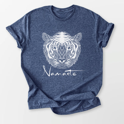 Namaste Tiger Tee Heather Navy T-Shirt