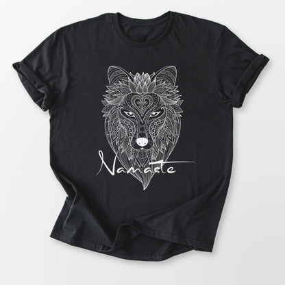 Namaste Wolf Tee Black T-Shirt