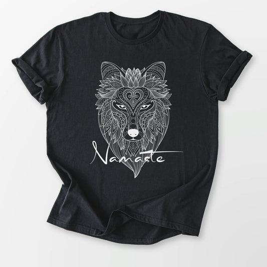 Namaste Wolf Tee Black T-Shirt