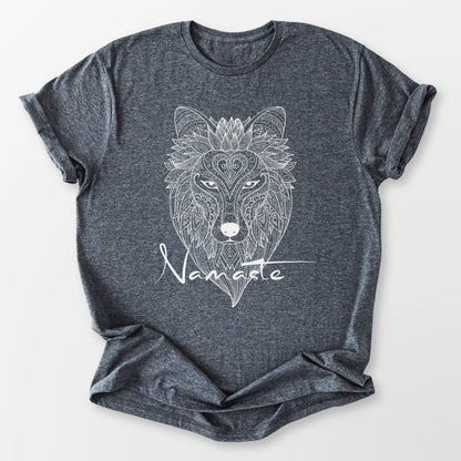 Namaste Wolf Tee Dark Heather Grey T-Shirt
