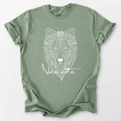 Namaste Wolf Tee Sage T-Shirt
