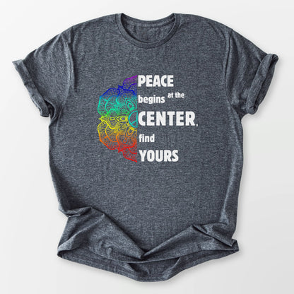 Peace Begins Tee Dark Heather Grey T-Shirt
