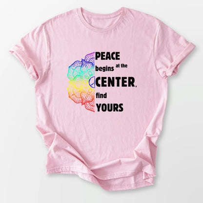 Peace Begins Tee Light Pink T-Shirt