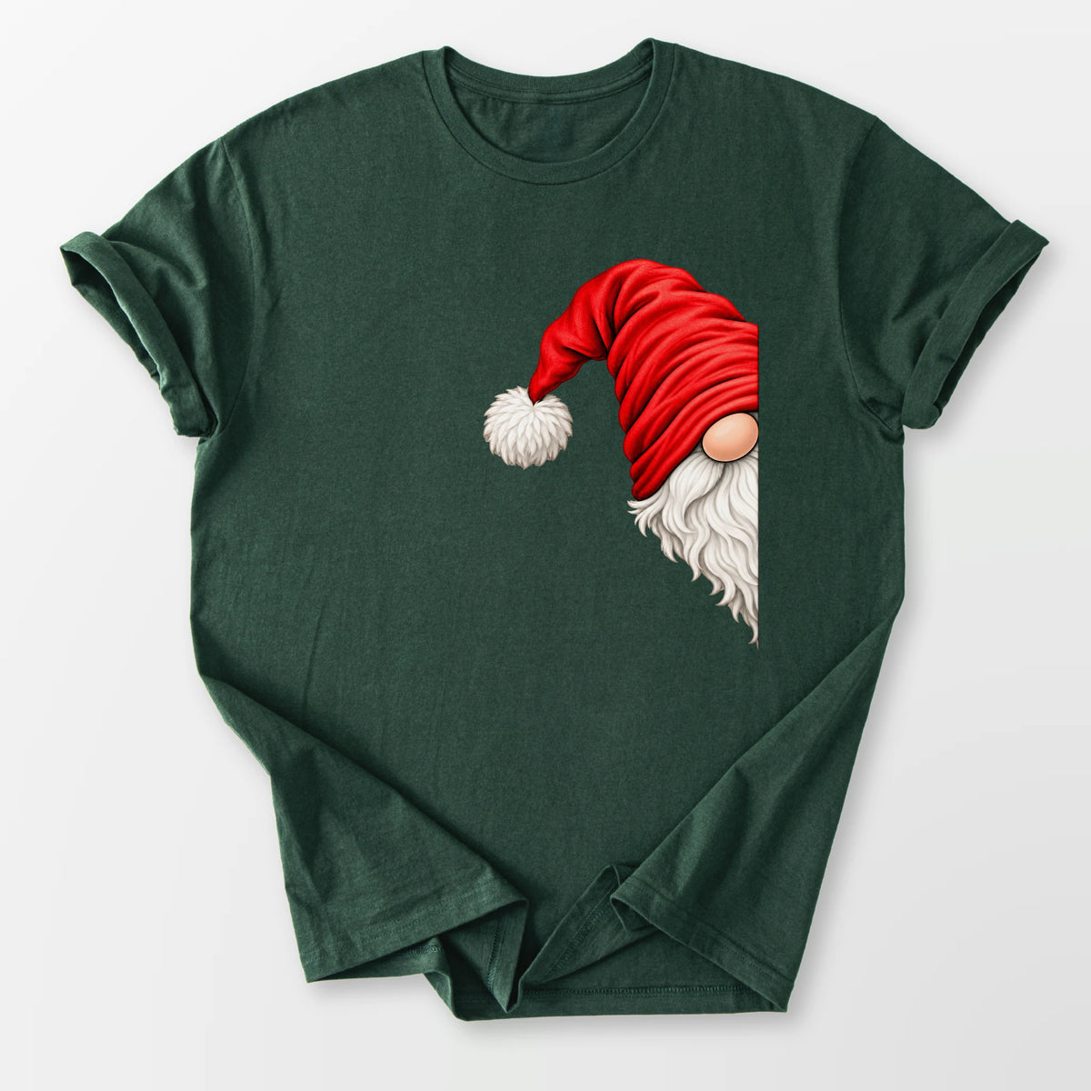 Peeking Gnome Tee Forest Green T-Shirt