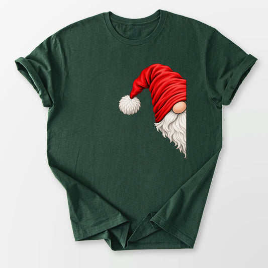 Peeking Gnome Tee Forest Green T-Shirt