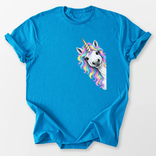Peeking Unicorn Tee Sapphire T-Shirt