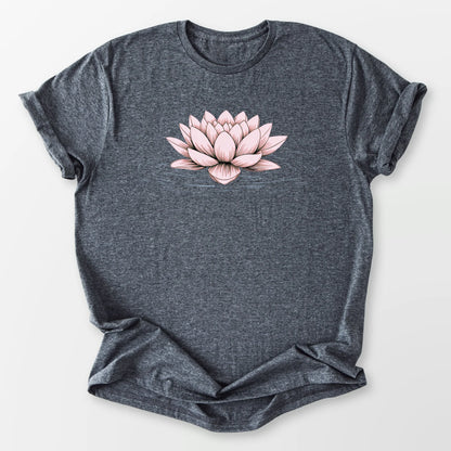 Pink Floating Lotus Tee Dark Heather Grey T-Shirt