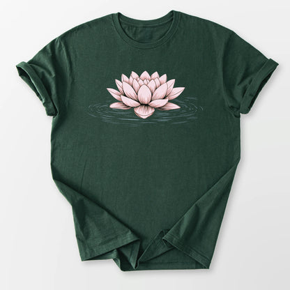 Pink Floating Lotus Tee Forest Green T-Shirt