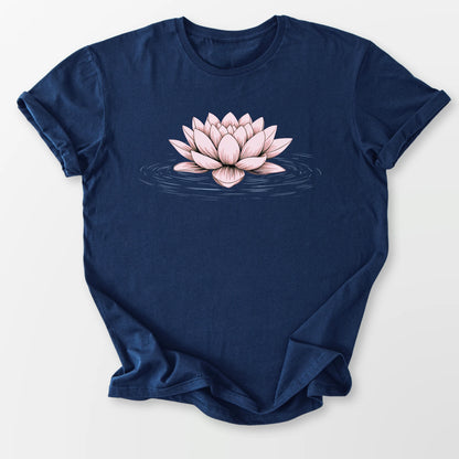 Pink Floating Lotus Tee Navy T-Shirt