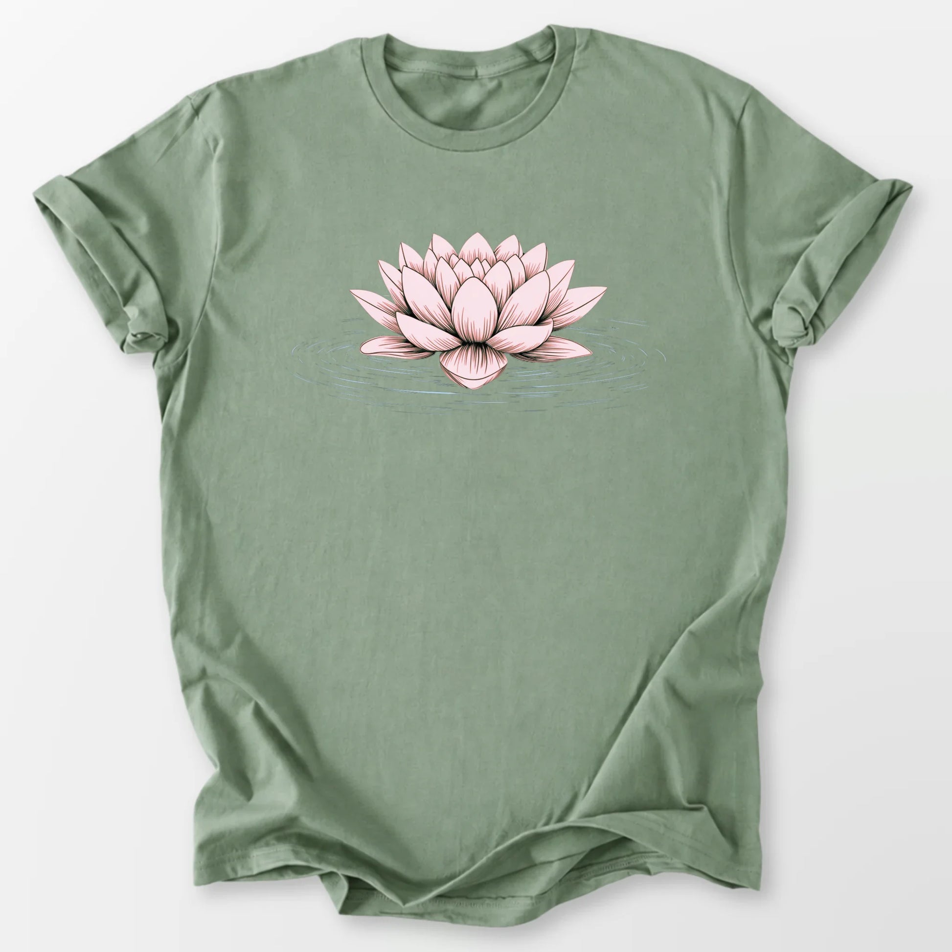 Pink Floating Lotus Tee Sage T-Shirt