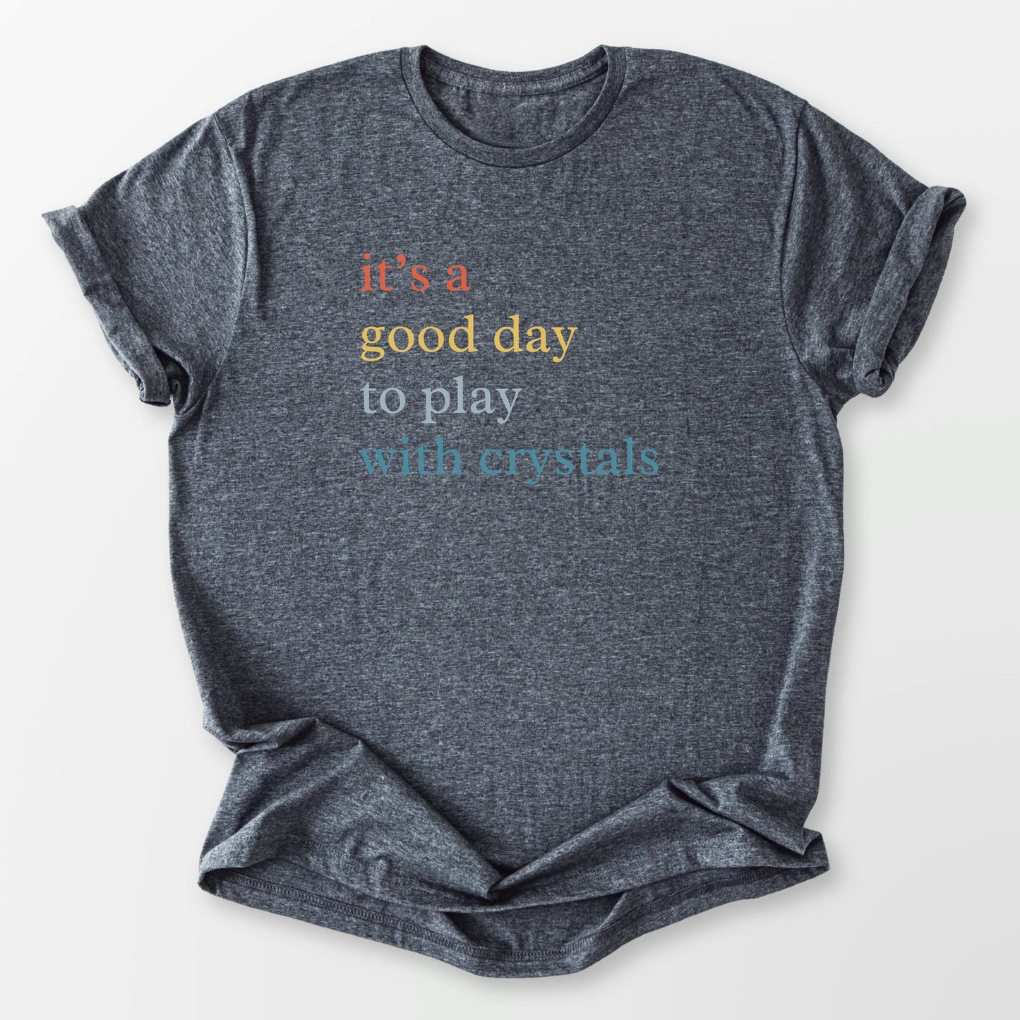 Play With Crystals Tee Dark Heather Grey T-Shirt