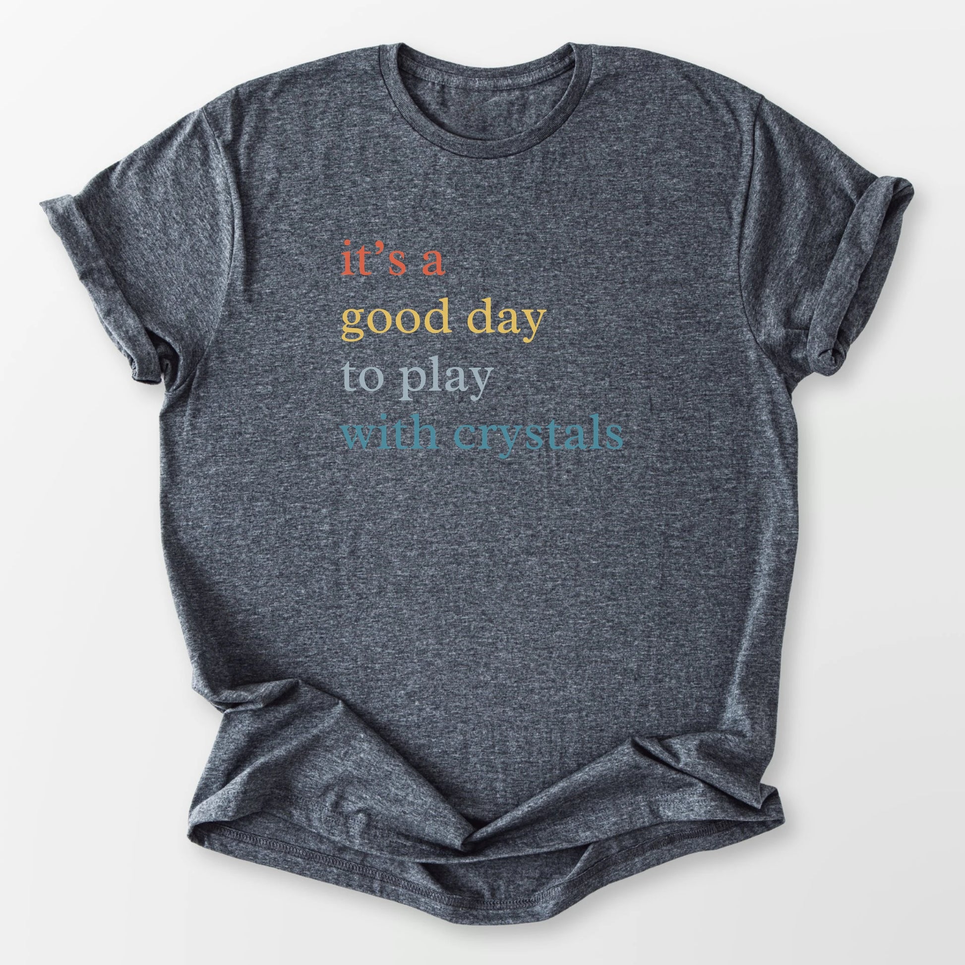 Play With Crystals Tee Dark Heather Grey T-Shirt