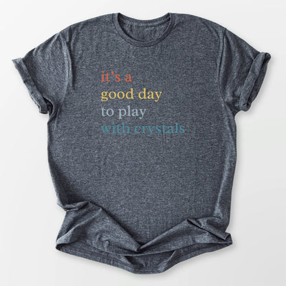 Play With Crystals Tee Dark Heather Grey T-Shirt